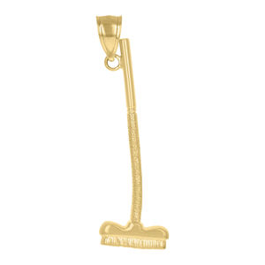 10kt 10k Yellow Gold Mens Sweeping Brush Charm Pendant